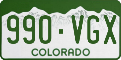 CO license plate 990VGX