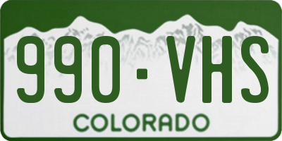 CO license plate 990VHS
