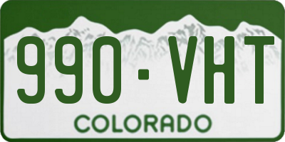 CO license plate 990VHT