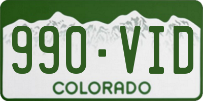 CO license plate 990VID