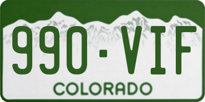 CO license plate 990VIF