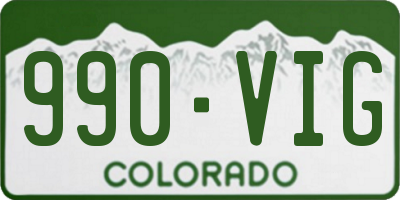CO license plate 990VIG
