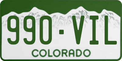 CO license plate 990VIL