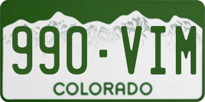 CO license plate 990VIM