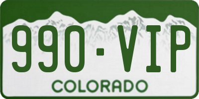CO license plate 990VIP
