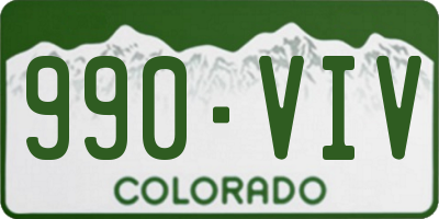CO license plate 990VIV