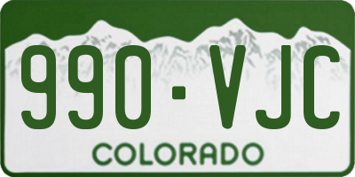 CO license plate 990VJC
