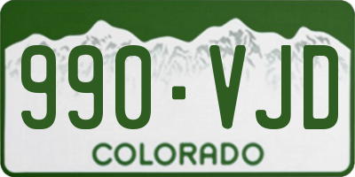 CO license plate 990VJD