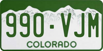 CO license plate 990VJM