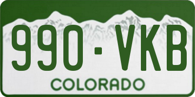 CO license plate 990VKB