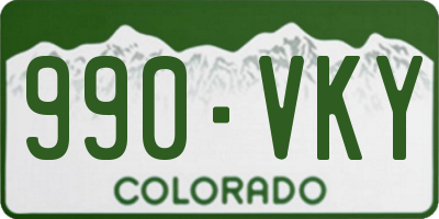 CO license plate 990VKY