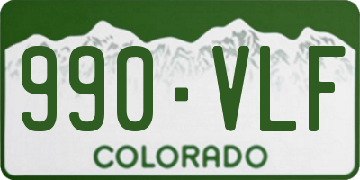 CO license plate 990VLF
