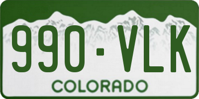 CO license plate 990VLK