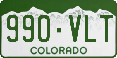 CO license plate 990VLT