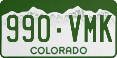 CO license plate 990VMK
