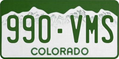 CO license plate 990VMS