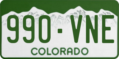 CO license plate 990VNE