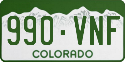 CO license plate 990VNF
