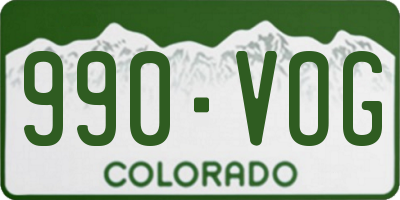 CO license plate 990VOG