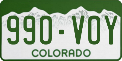 CO license plate 990VOY