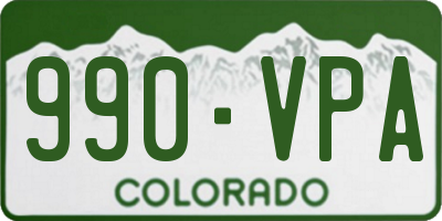 CO license plate 990VPA