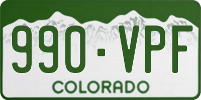 CO license plate 990VPF