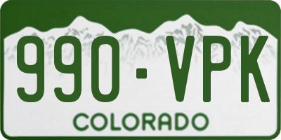 CO license plate 990VPK