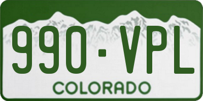 CO license plate 990VPL