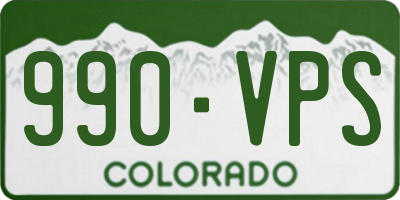 CO license plate 990VPS