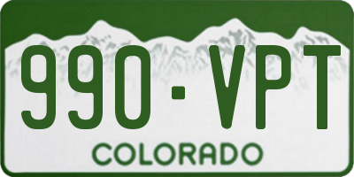 CO license plate 990VPT