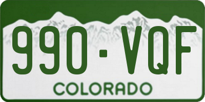 CO license plate 990VQF