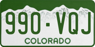 CO license plate 990VQJ