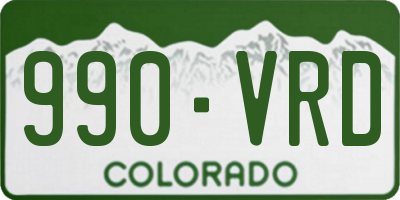 CO license plate 990VRD