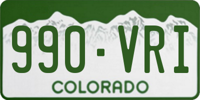 CO license plate 990VRI
