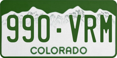 CO license plate 990VRM