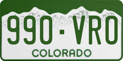 CO license plate 990VRO