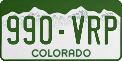 CO license plate 990VRP