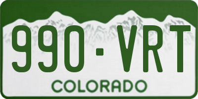 CO license plate 990VRT