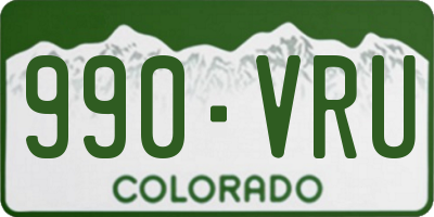 CO license plate 990VRU