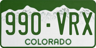 CO license plate 990VRX