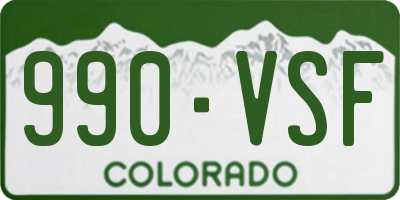 CO license plate 990VSF