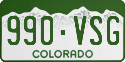 CO license plate 990VSG