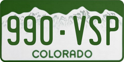 CO license plate 990VSP