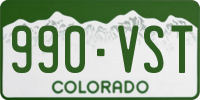 CO license plate 990VST