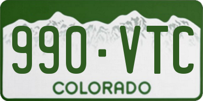 CO license plate 990VTC