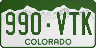 CO license plate 990VTK