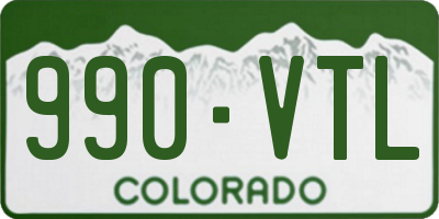 CO license plate 990VTL