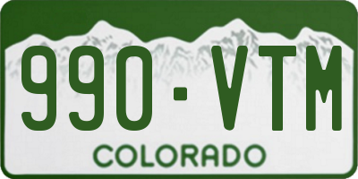 CO license plate 990VTM