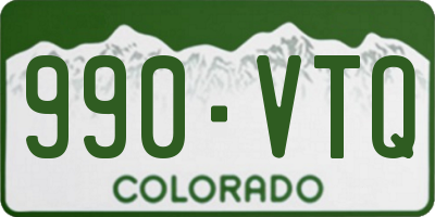 CO license plate 990VTQ