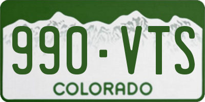 CO license plate 990VTS